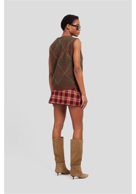 Weili Zheng Gilet a Rombi in Maglia Misto Lana Argyle Green Donna WEILI ZHENG | Gilet | F26KC07FN24